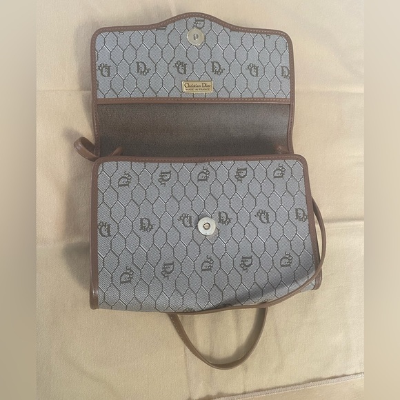 Vintage Dior Honeycomb Canvas Leather Crossbody Bag - Picture 10 of 13